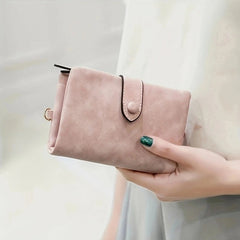 Tri-fold Short Women Wallets with Coin Zipper Pocket Minimalist