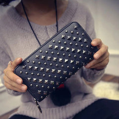 Famous Brand Luxury Pop Punk Rivets Long Women Vintage
