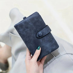 Tri-fold Short Women Wallets with Coin Zipper Pocket Minimalist