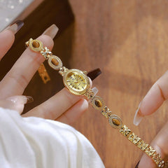 Oval Gold Women Watches Luxury Brand Dress Casual Quartz Small