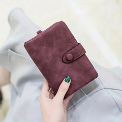 Tri-fold Short Women Wallets with Coin Zipper Pocket Minimalist