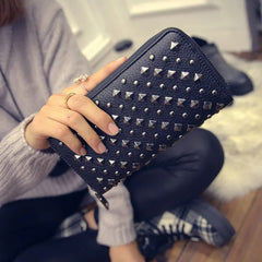 Famous Brand Luxury Pop Punk Rivets Long Women Vintage
