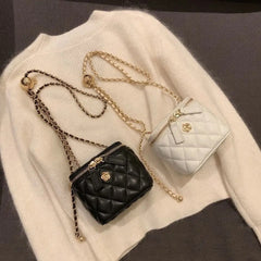 New Mini Quilted Chain Diamond Checkered Women's Crossbody Bag