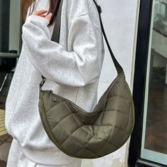 Waist Half Moon Belt Bag Solid Color Crossbody Bag Large Capacity