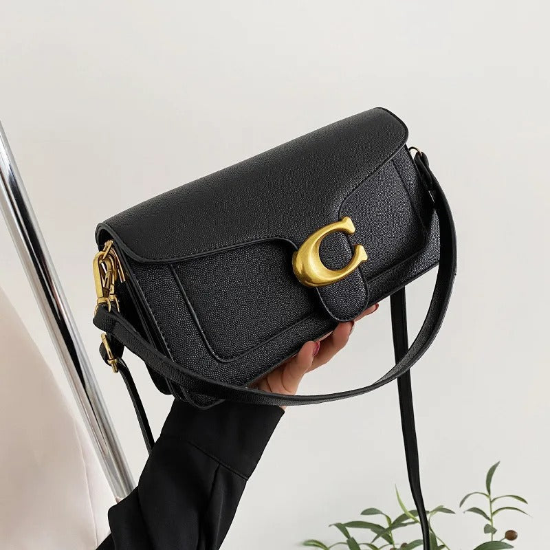 Fashionable underarm shoulder bag with two shoulder straps