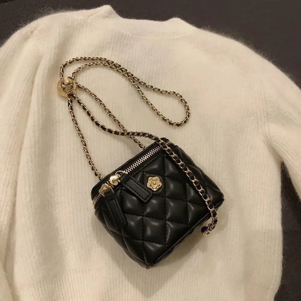 New Mini Quilted Chain Diamond Checkered Women's Crossbody Bag