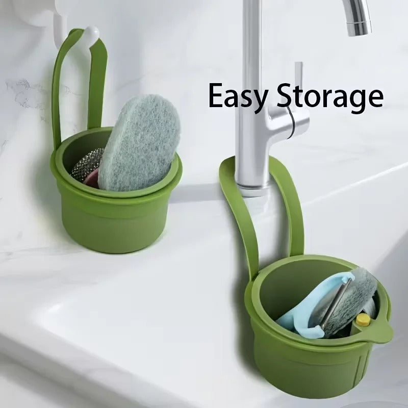 Press-Type Drain Basket: Food Strainer & Sink Organizer