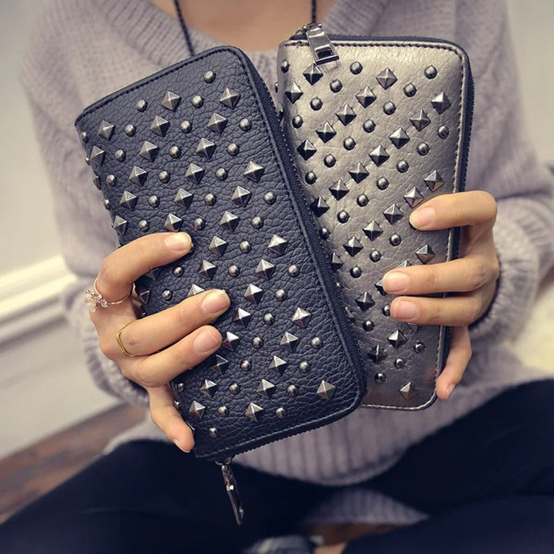 Famous Brand Luxury Pop Punk Rivets Long Women Vintage