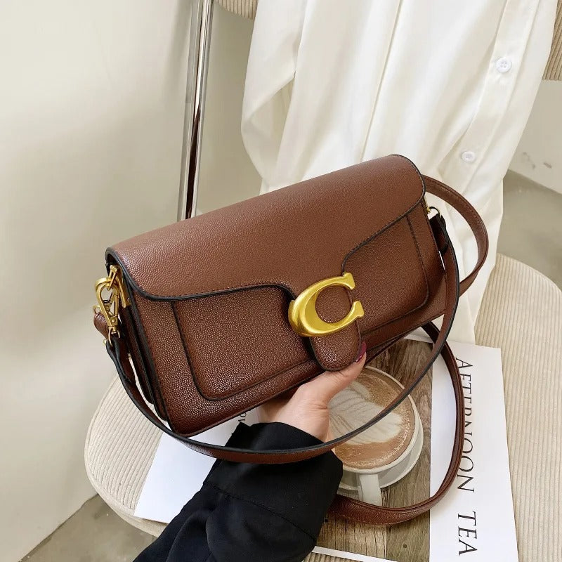 Fashionable underarm shoulder bag with two shoulder straps