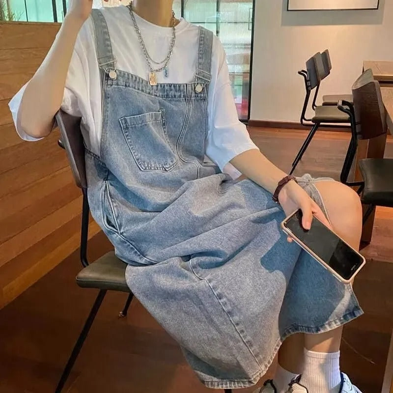 Spring Summer Denim Overall Dress Women Sleeveless Jeans