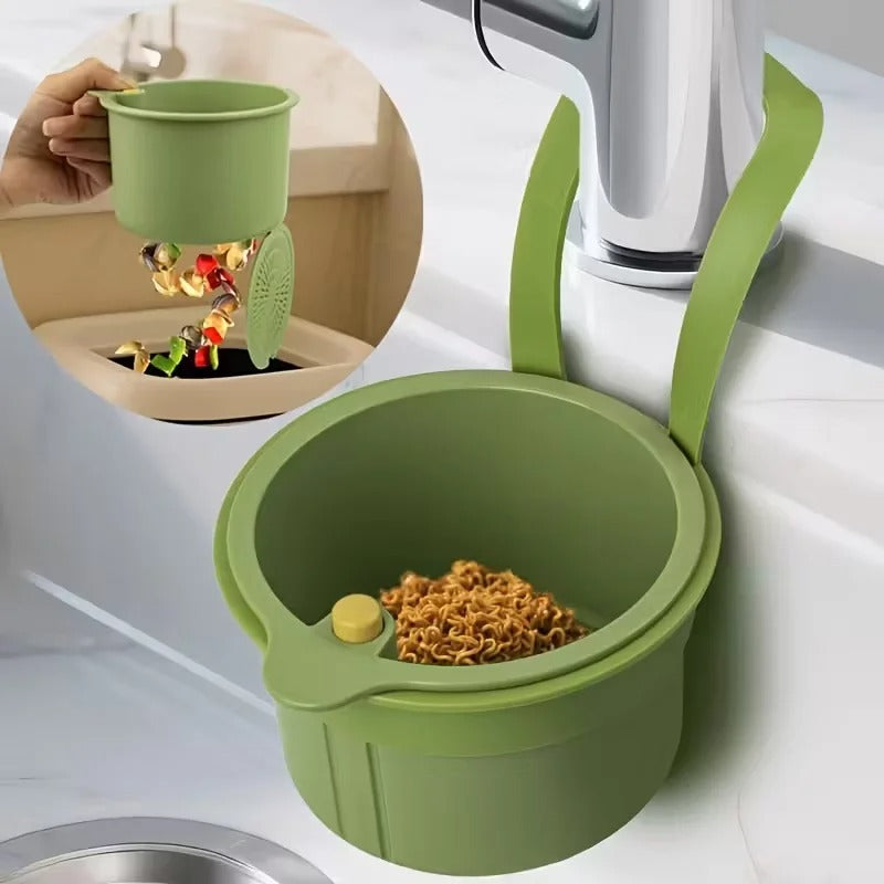 Press-Type Drain Basket: Food Strainer & Sink Organizer