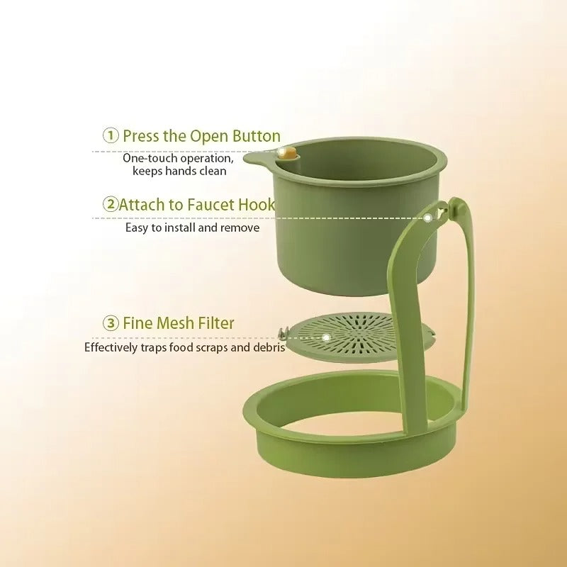 Press-Type Drain Basket: Food Strainer & Sink Organizer