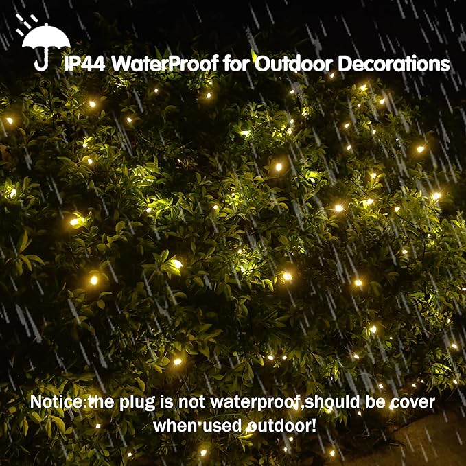 Green Wire Net Christmas Lights for Mesh Shrub Tree Decor