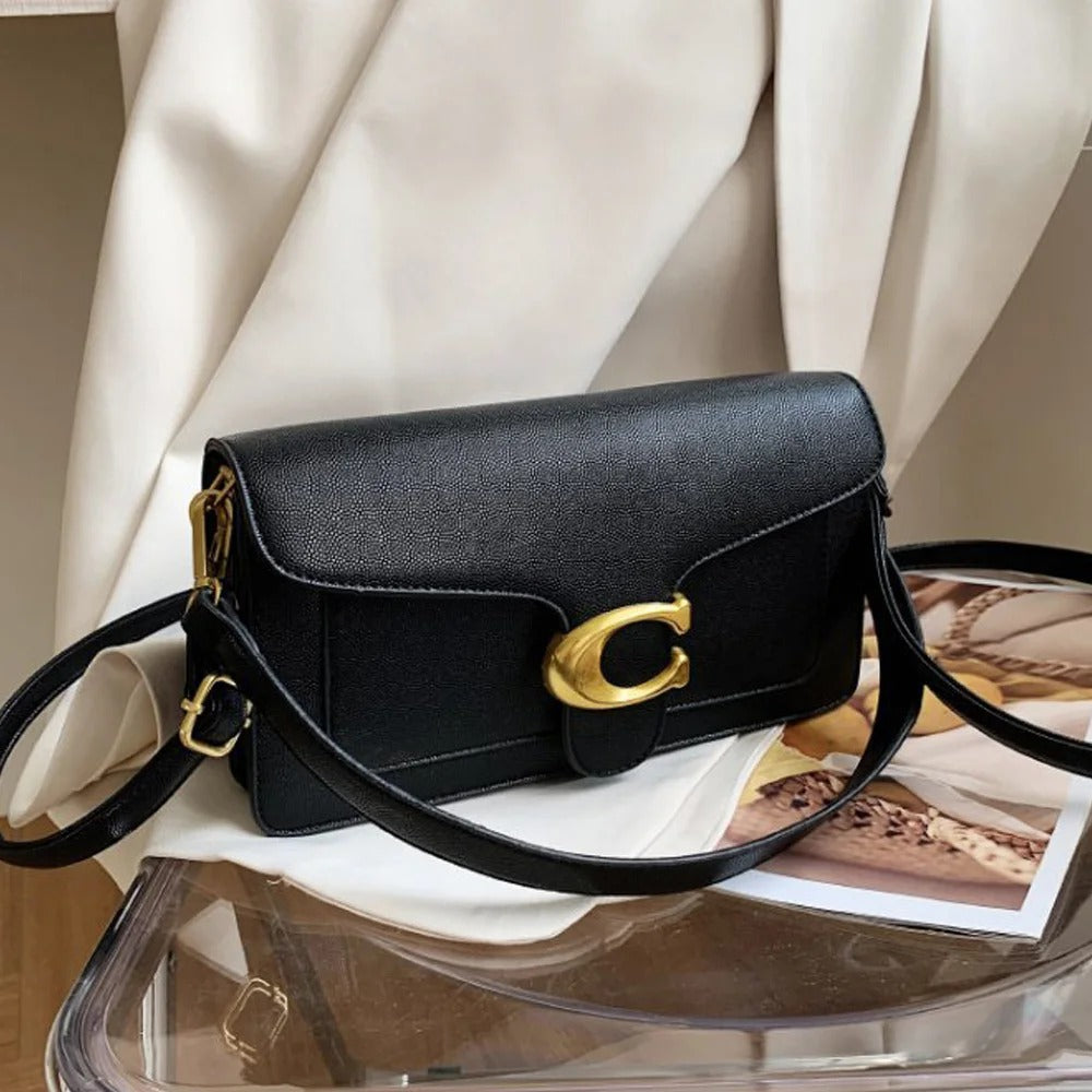Fashionable underarm shoulder bag with two shoulder straps