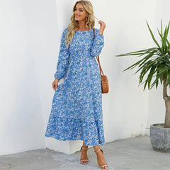 Women Maxi Dresses Sping Autumn Bohemian Casual Full Sleeve